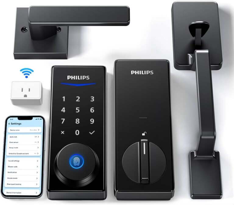 Philips Wi-Fi Smart Deadbolt with 2 Handles, Front Lock Set with Gateway