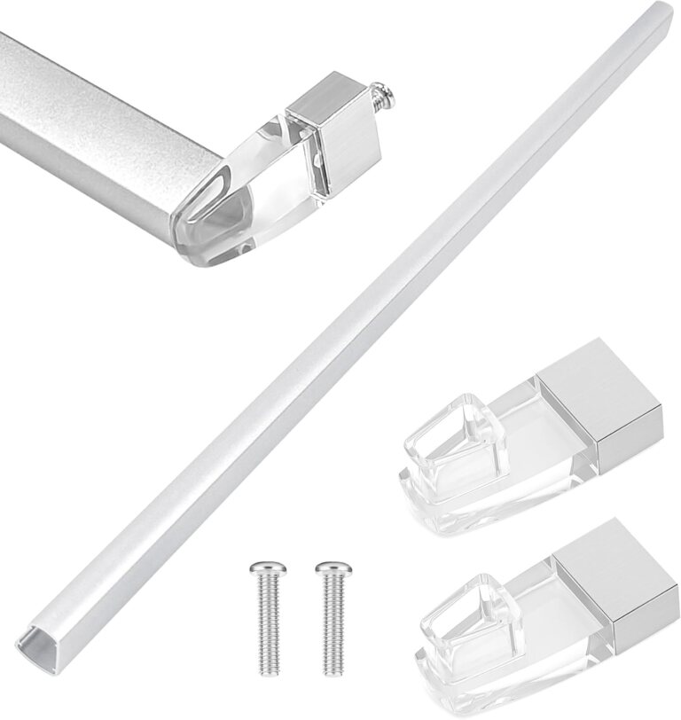 Glass Shower Door Towel Bar 30" Bright Chrome Compatible with Alumax Basco Sliding Shower Door Handle Replacement w/Silver Transparent Brackets Fits Framed Shower/Tub Enclosure Doors Up to 31" Wide