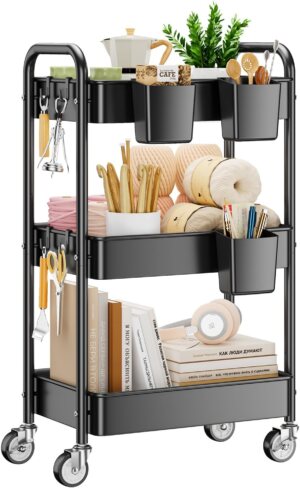YASONIC 3 Tier Rolling Cart, Heavy ...
