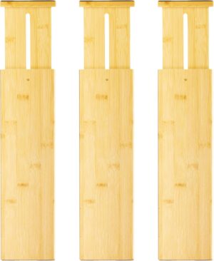 VaeFae 3 Pack Bamboo Drawer Divider...