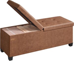 SONGMICS Storage Ottoman Bench with...