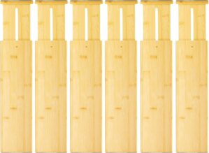 VaeFae 6 Pack Bamboo Drawer Divider...