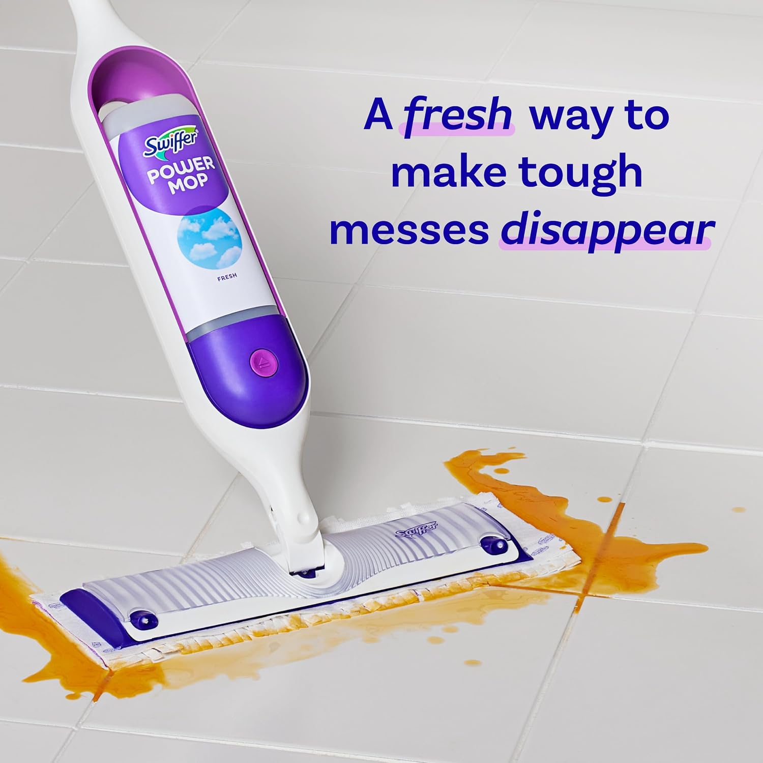 Swiffer PowerMop Liquid Floor Cleaner Refills, Solution for Power Mop, Fresh Scent, 2 Count Mopping Fluid Replacement Bottle, Spray Mops Cleaning Juice, No Bucket Needed, Multi-Surface and Wood - Image 4