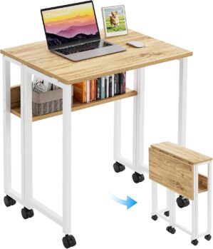 GreenForest Folding Desk with Wheel...