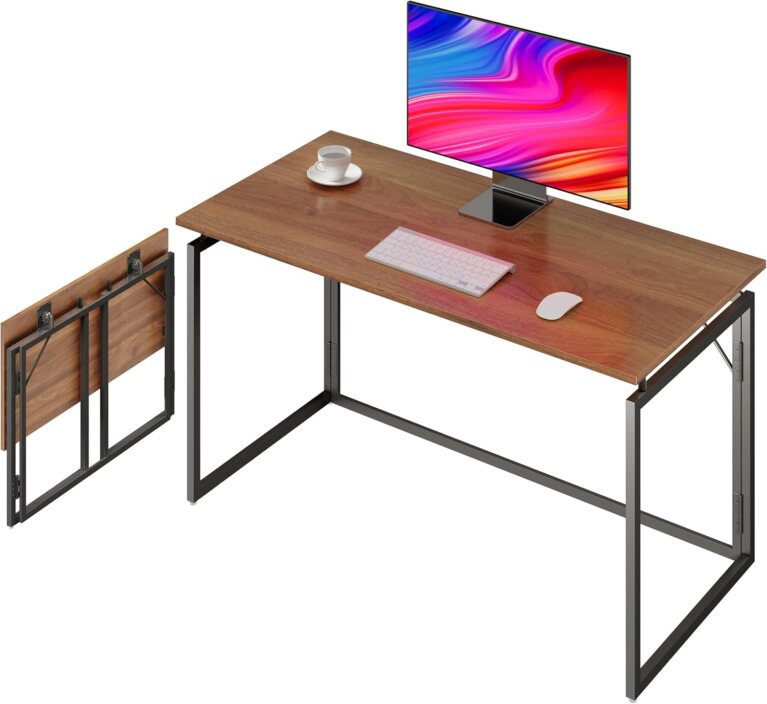 alawooder 31.5" Folding Desk: No Assembly, Wood Top for Small Spaces