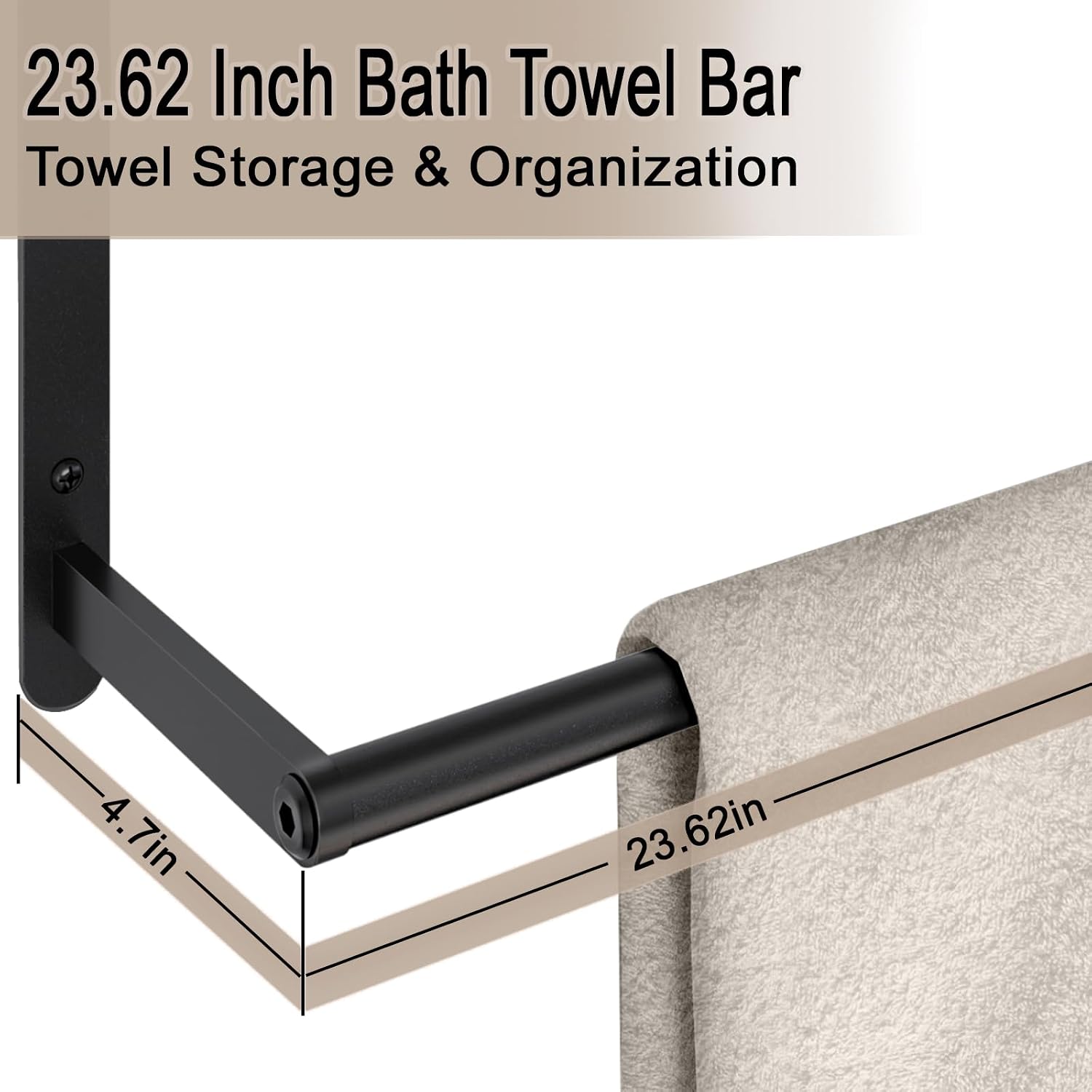 VOTZAAQ Towel Racks for Bathroom, 24 in Black Towel Shelf with Double Towel Bar, 3 Tier Stainless Steel Towel Storage, Bath Towel Holder Wall Mounted for Lavatory Organizer Decor RV Camping - Image 7