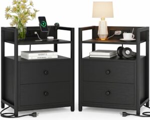 Nightstands Set of 2 with Charging ...