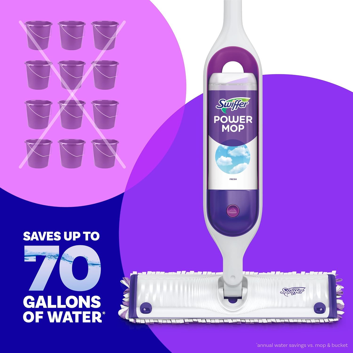 Swiffer PowerMop Liquid Floor Cleaner Refills, Solution for Power Mop, Fresh Scent, 2 Count Mopping Fluid Replacement Bottle, Spray Mops Cleaning Juice, No Bucket Needed, Multi-Surface and Wood - Image 8