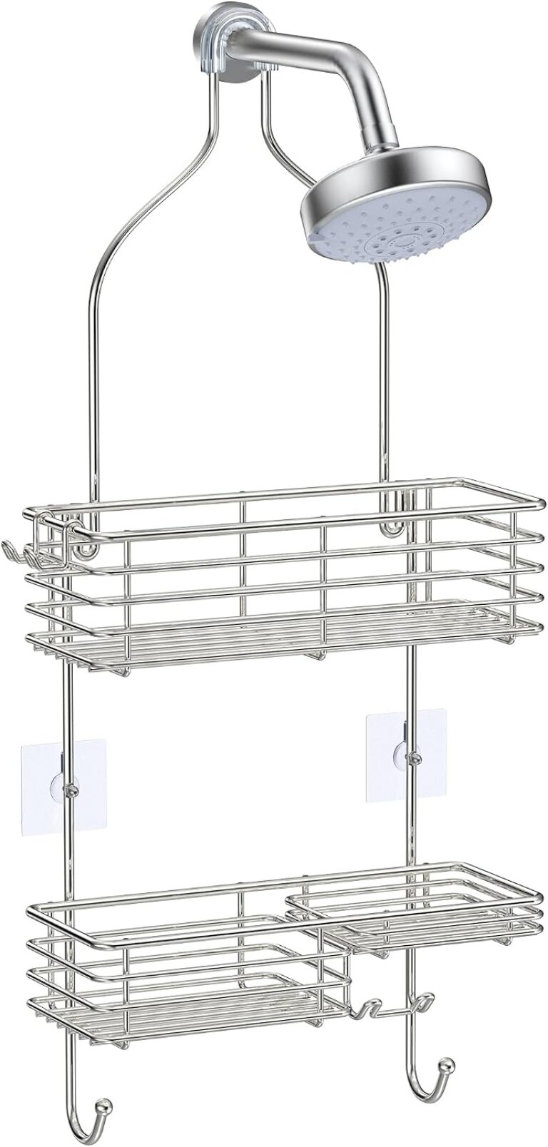 SMARTAKE Hanging Shower Head Caddy, Shower Shelf Organizer, Silver