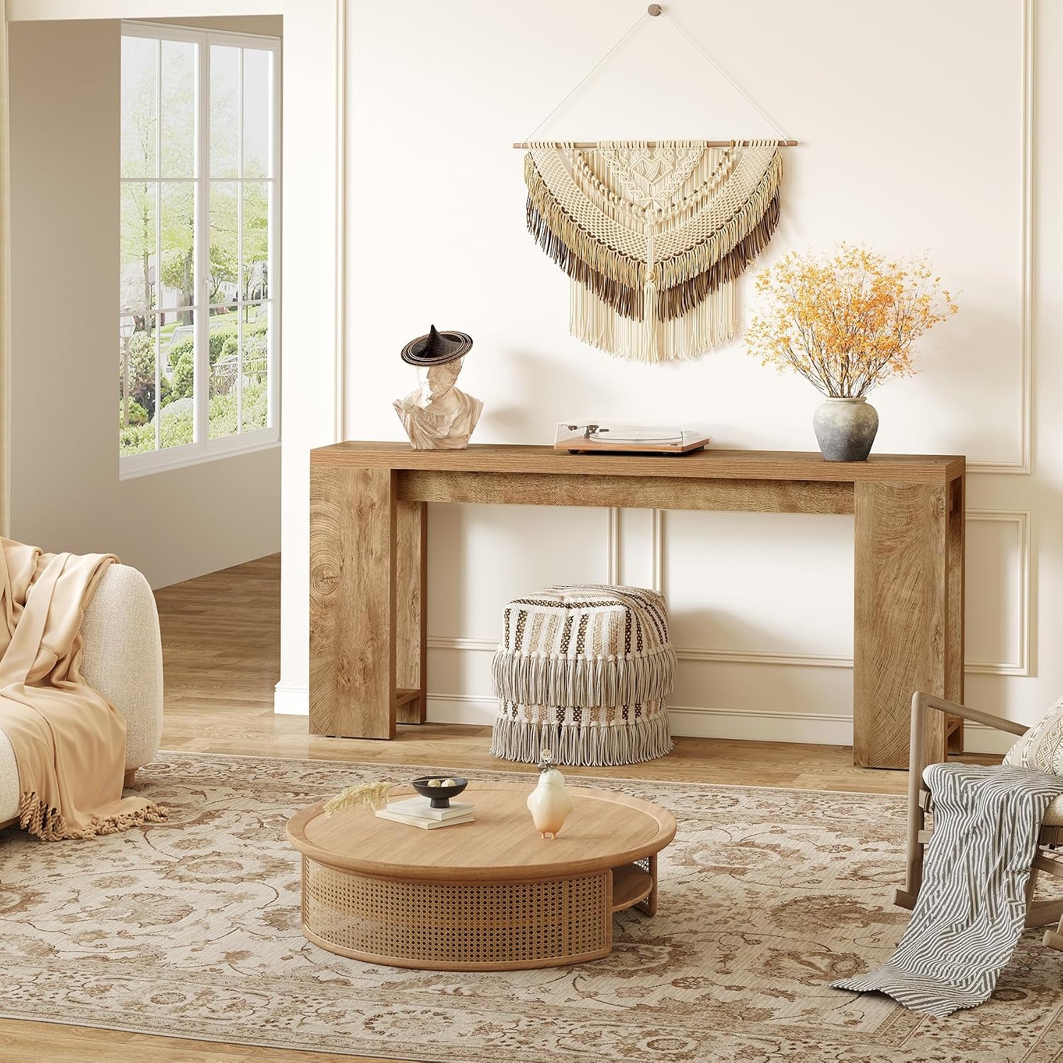 LITTLE TREE 70.9-Inch Long Console Table, Narrow Sofa Table Behind the Couch, Farmhouse Console Table for Living Room, Entryway, Hallway - Image 9