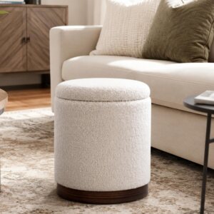 Joveco Round Storage Ottoman with R...