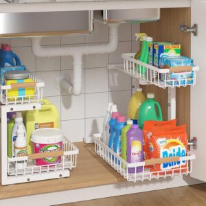 ADRIMER Under Sink Organizer 2 Pack...