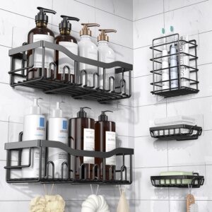 EUDELE Adhesive Shower Caddy, 5 Pac...