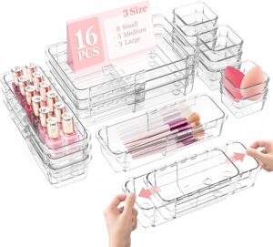 DILIBRA 16 Pcs Clear Extendable Dra...