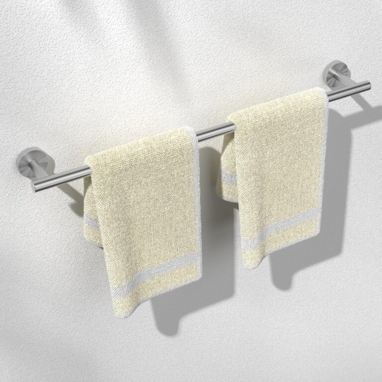 HITSLAM Brushed Nickel 24 Inch Towel Bar for Bathroom, SUS304 Stainless Steel Bathroom Towel Rack Wall Mounted, Modern Home Decor Bath Towel Holder with Hardware Accessories (Total Length 25.7 Inch)