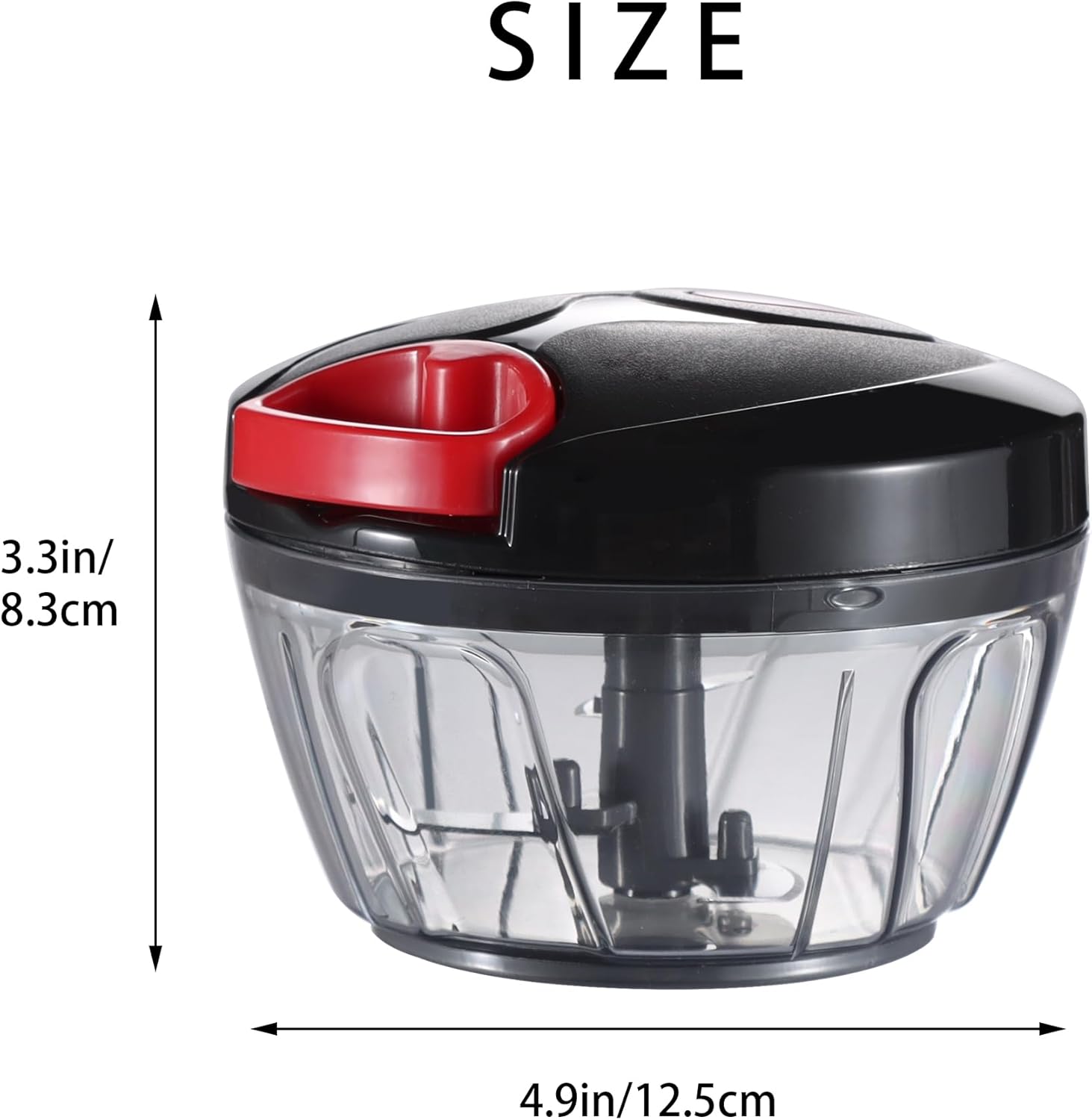 Ourokhome Manual Food Processor Vegetable Chopper, Portable Hand Pull String Garlic Mincer Onion Cutter for Veggies, Ginger, Fruits, Nuts, Herbs, etc., 500ml, Black - Image 7