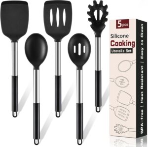 5Pcs Silicone Cooking Utensils Set,...