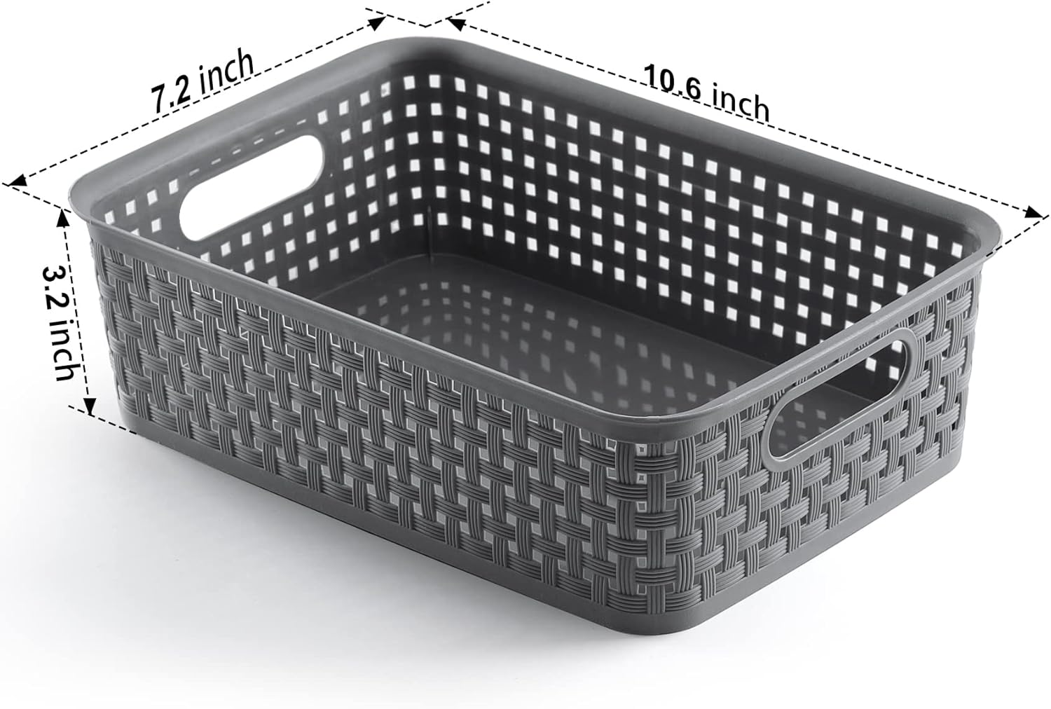 NETANY Plastic Storage Baskets - 8 Pack, Gray, Durable, Easy to Use, Flexible, Multi-Purpose, Ideal for Closets, Cabinets, Shelves, Countertops - Image 3