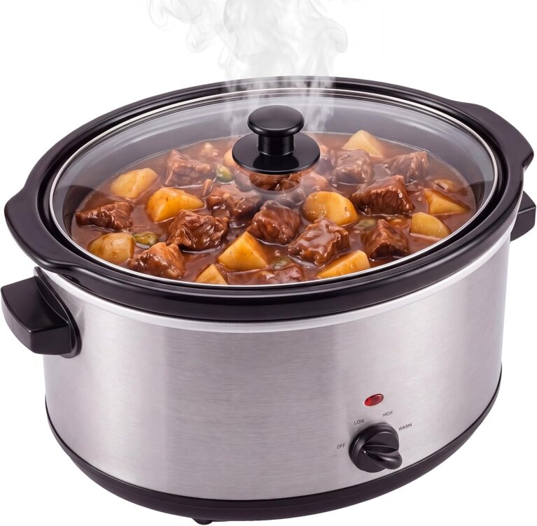 8.5 Large Qt Slow Cooker for 10+ Peoples-Silver