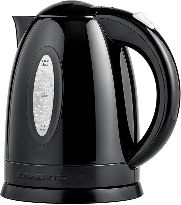 OVENTE 1.7L Electric Tea Kettle, 1100W BPA-Free Water Boiler, Black KP72B