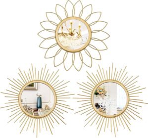 3 Pack Metal Mirrors for Wall Sunbu...