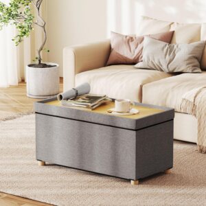 GOFLAME 30 Inches Storage Ottoman B...