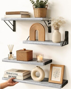 BAYKA Wall Shelves for Bedroom Deco...