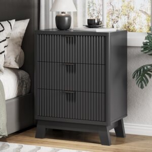 Xixini Tall Fluted Nightstand with ...