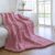 Chunky Knit Throw Blanket for Couch，40×50 Inches Pink