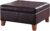 HomePop 28″ Faux Leather Square Storage Ottoman – Distressed Brown
