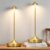 Cordless Rechargeable LED Table Lamp Set of 2, Gold