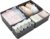 Drawer Organizer for Clothes & Underwear – 4-Pack Fabric Storage Bins with Zipper Bottom | Bra Drawer Organizer & Sock Organizer for Dresser – Foldable Baby Clothes Organizer Set, Grey