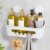 LEVERLOC Shower Caddy Suction Cup, Shower Organizer Removable Bathroom Shelf, Storage Suction Powerful Max Hold 22lbs Bathroom Caddy Waterproof Holder, White