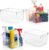 ClearSpace Clear Plastic Storage Bins – Pantry Organizers & Storage Containers, Cabinet Organizer – Home Organization Must Haves for Kitchen, Laundry Room, Office, Closet, Garage & Freezer