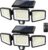 Tuffenough Solar Outdoor Lights 2500LM 210 LED Security Lights with Remote Control,3 Heads Motion Sensor Lights, IP65 Waterproof,270° Wide Angle Flood Wall Lights with 3 Modes(2 Packs)