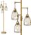 Dimmable Floor Lamp, Industrial Floor Lamps for Living Room, Antique Brass Tree Lamp Standing Lamp Tall Lamps with 3 Elegant Teardrop Cage Head & 800 Lumens LED Bulbs for Living Room Bedroom Office