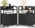 Nightstands Set of 2 with Charging Station, Night Stand with Wood Drawers Featuring Heavy-Duty Slide Rail, Wooden Bedside Table with Storage Shelves, Modern End Side Tables for Bed Room, Black