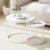 Garden 4 you Nesting Coffee Table, 23.6″ Round Coffee Table Set of 2, Wooden Nesting Table with Metal Frame, Ceter Tables for Living Room Bedroom Balcony, White