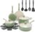 GreenLife 16pc Ceramic Nonstick Pots & Pans Cookware Set, Sage Green