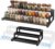 3-Tier Spice Rack Organizer for Kitchen Cabinet or Pantry, 16″-29″ Expandable Spice Organization Shelf, Seasoning Organizer, Metal Display Shelf, Slip-Resistant Design for Jars and Bottles, Black