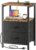 Huuger Nightstand with Charging Station, Side Table with Fabric Drawers