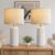Seealle 23″ Modern Ceramic Table Lamps Set of 2, Lamps for Bedroom, White