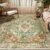 RELEANY Washable Area Rug, 5’x7′, Brick/Brown/Green