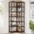 Tribesigns 7-Shelf Corner Bookshelf,Large Modern Corner Bookcase, 7-Tier Tall Corner Shelf Storage Display Rack with Metal Frame for Living Room Home Office (Rustic Brown)