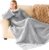 IFNOW Sherpa Wearable Blanket with Sleeves, Oversized Snuggle Robe, Grey