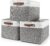 Bagnizer Storage Bins Large Fabric Storage Baskets for Shelves 3 Pack, Decorative Linen Closet Baskets with Handles for Organizing, Shelf, Clothes, Home, Office, 15x11x9.5Inches (Grey&White)