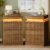 Xixini 18″ Fluted Nightstand Set of 2, Charging Station, LED Lights, Walnut