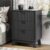 Xixini Tall Fluted Nightstand with 3 Drawers, Wood Bedside Table, Black