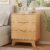Nightstand with 3 Drawers, Fluted Bedside Table, 24″ Wide, Oak