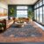 Washable Navy Blue Living Room Rug, 8×10 Area Rug For Bedroom, Dining Room Rugs for Under Table – Low Pile Non-Slip Rubber Backing Stain Resistant Rug – Aethestic Boho Home Decor (8×10 Navy Blue)